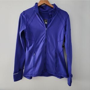 JOIA performance wear full zip  blue stretch UV protection moisture wicking new